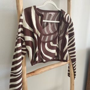 Brown Trendy sweater set